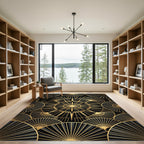 Art Deco Gold Radiant Fan Rug