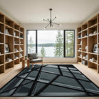 Monochromatic Geometric Glazed Facade Rug