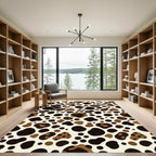 Modern Earthy Brown Leopard Spot Rug