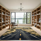 Winding Road Serene Landscape Horizon Rug