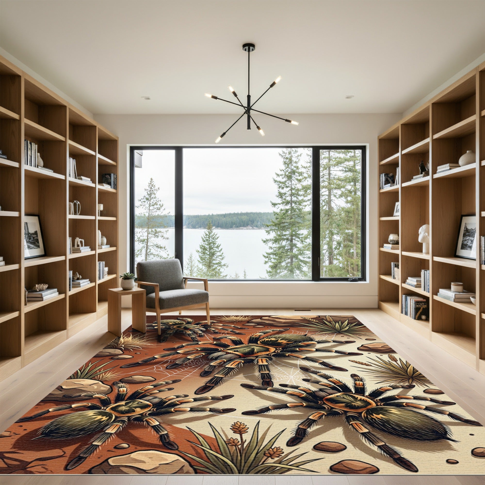 Earthy Desert Tarantula Spider Area Rug