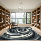 Monochromatic Abstract Swirl Rug