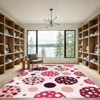 Berry And Pink Polka Dot Circles Rug