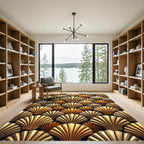 Golden Art Deco Shell Scallop Rug