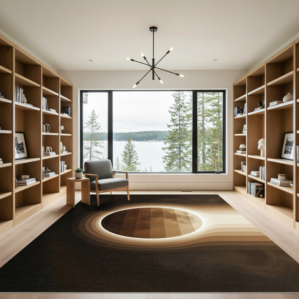 Warm Earthy Tone Gradient Circle Rug