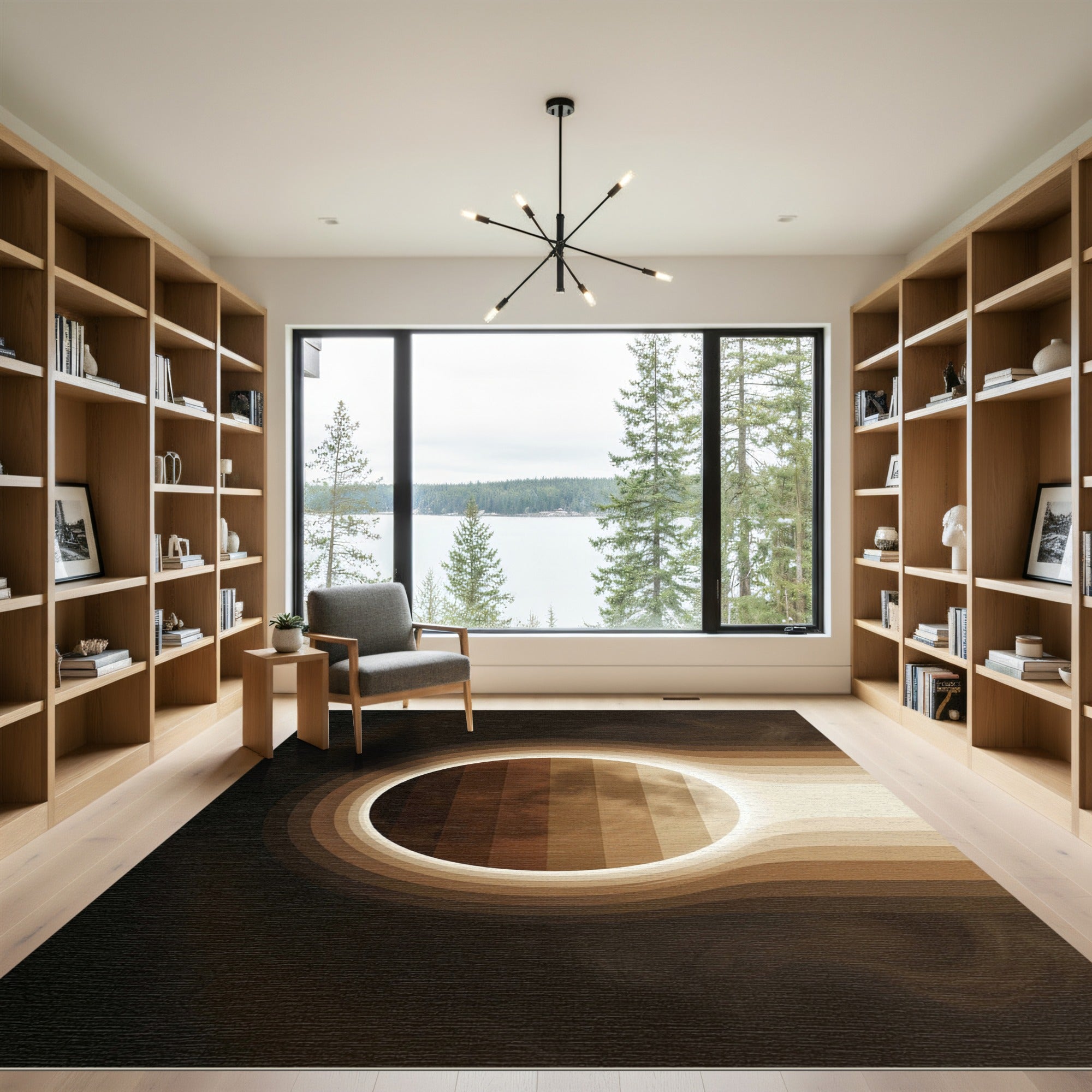 Warm Earthy Tone Gradient Circle Rug