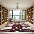 Nautical Red Rope Knot Composition Rug