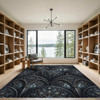 Gothic Stained Glass Mandalas Grey Rug