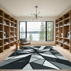 Monochrome Geometric Sharp Abstract Faceted Rug