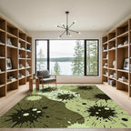 Emerald Splatter Organic Wave Rug