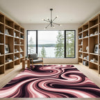 Rose Gold Swirl Abstract Rug
