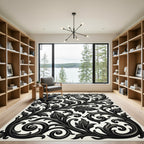 Dark Raven Scrollwork Classic Layout Rug