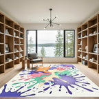 Vibrant Paint Splatter Abstract Splash Rug