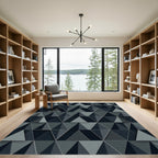 Urban Grey Geometric Triangle Tessellation Rug