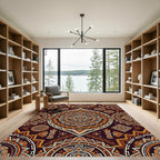 Tribal Sun Medallion Ochre Geometric Rug
