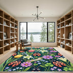 Whimsical Ladybugs and Blooming Garden Rug