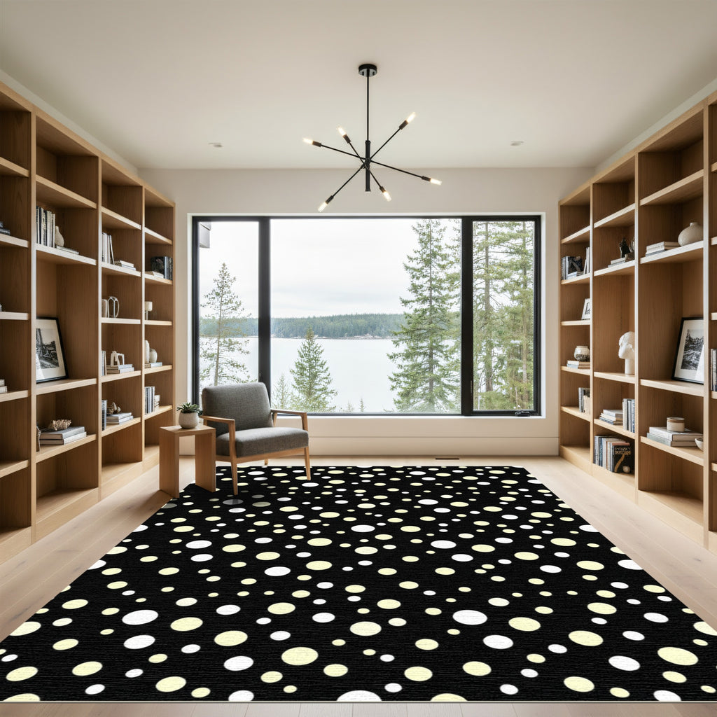Chic Black Polka Dot Scatter Rug