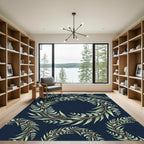 Green Eucalyptus Wreath on Navy Rug