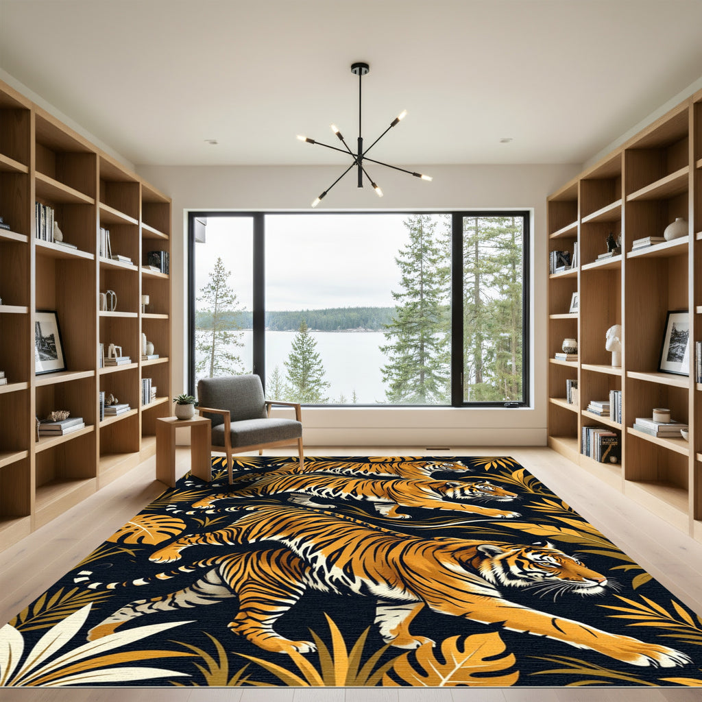 Golden Tiger Jungle Walk Rug