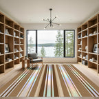 Earthy Rainbow Vertical Stripe Rug