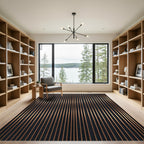Earthy Copper Vertical Stripe Rug
