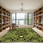 Green Shamrock Interlaced Celtic Art Rug