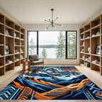 Bold Mountain Sunset Geometric Peaks Rug