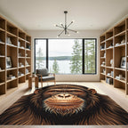 Majestic Brown Primate Portrait Art Rug