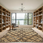 Earth Tone Trellis Botanical Lattice Rug