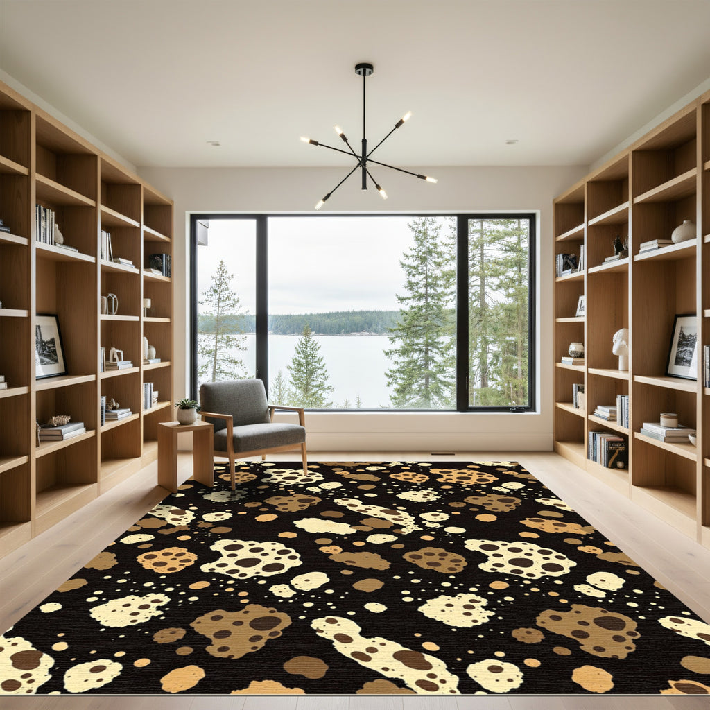 Earthy Tones Organic Blob Scatter Rug