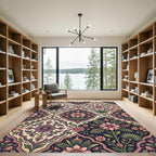 Vintage Plum Floral Medallion Tile Rug
