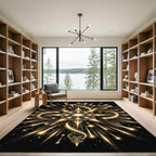 Golden Celestial Starburst Infinity Radiance Rug
