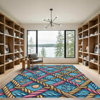 Nautical Rope Anchor Sea Shell Grid Rug