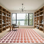 Crimson Orange Gradation Orbs Rug