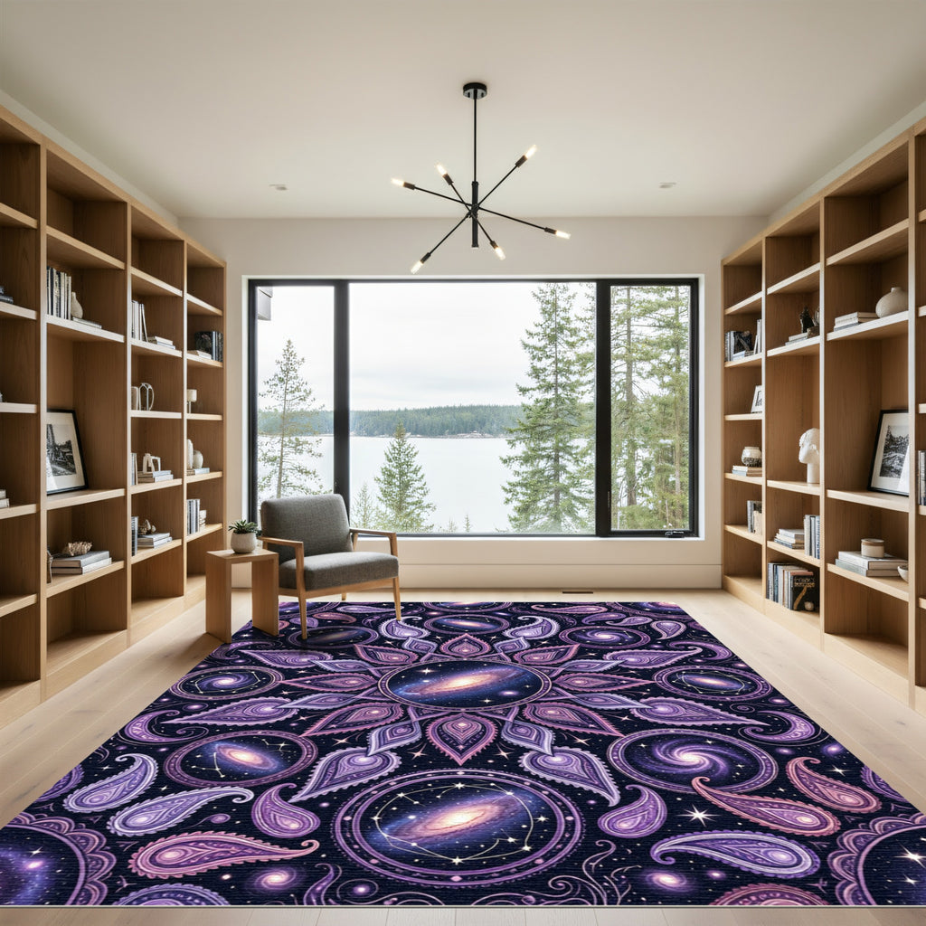Celestial Paisley Galaxy Mandala Rug