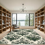 Elegant Cream Botanical Floral Meadow Rug
