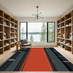 Bold Orange Dark Gray Stripe Rug