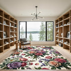 Romantic Pastel Rose Floral Bouquet Rug