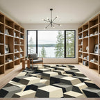 Monochromatic Cubes Isometric Overlay Rug