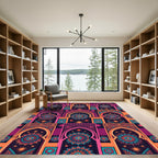 Vibrant Arch Mandala Geometric Medallion Rug