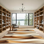 Abstract Golden Dunes Desert Wave Rug