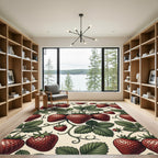 Vintage Berry Vine Botanical Illustration Rug