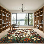 Autumnal Floral Vine Garland Rug