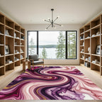 Rich Plum Agate Swirl Gold Rug