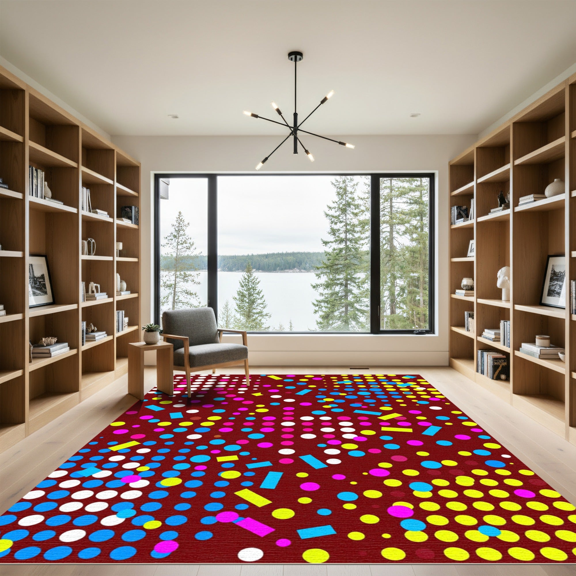 Bold Confetti Circles and Rectangles Rug