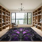Gothic Violet Cathedral Archway Stone Rug