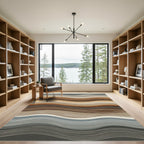 Earthy Tone Wavy Stripes Rug