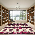 Crimson Hourglass Ikat Inspired Rug