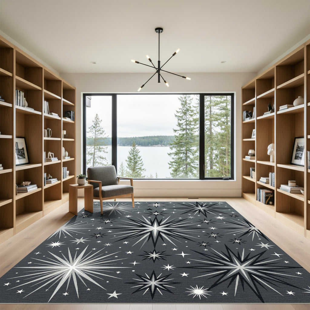 Mid Century Starburst Galaxy Scatter Rug