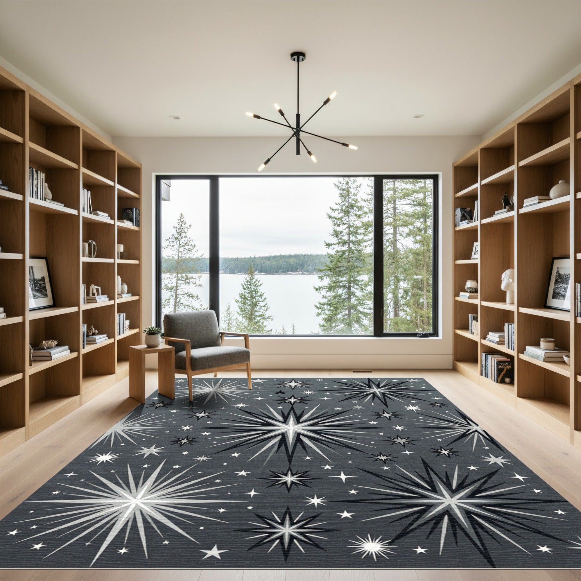 Mid Century Starburst Galaxy Scatter Rug